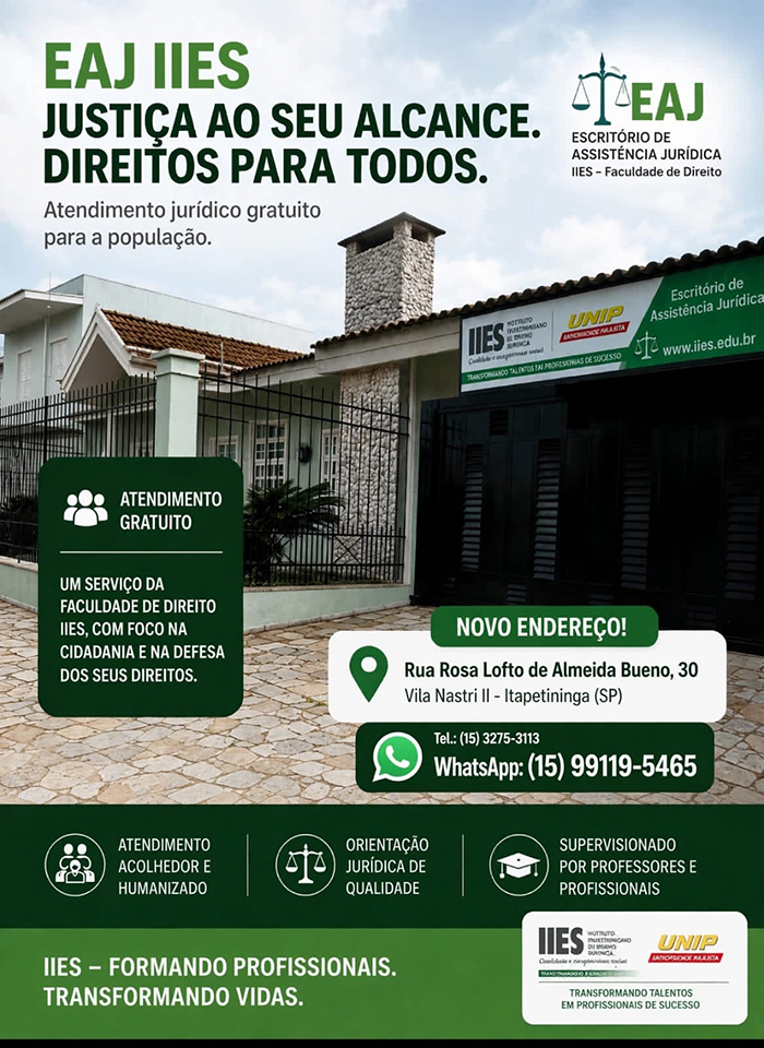 EAJ/IIES - Atendimento jurídico gratuito para a população